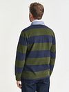 Gant Heavy Rugger Shield Longsleeve Polo Shirt Stripes Navy Green Model / Achterkant