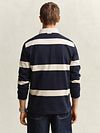 Gant Heavy Rugger Stripe Shield Polo Shirt Stripes Navy White Model / Achterkant