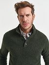 Gant Mocker Pullover Wool Blend Donkergroen Model / Detail