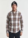 Gant Overhemd Flanel Ruit Ecru Model / Voorkant