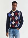 Gant Pullover Wool Blend Argyle Marine Model / Voorkant