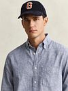 Gant Shirt Cotton Linen Blue  Model / Detail