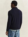 Sweter GANT z jagnięcej wełny, z półzamkiem, granatowy Model / Voorkant