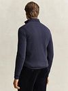 Sweter GANT z jagnięcej wełny, z półzamkiem, granatowy Model / Voorkant