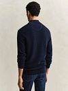 Sweter GANT Half Zip Micro Textured w kolorze granatowym Model / Achterkant