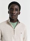 Gant Half Zip Trui Lichtbeige Model / Voorkant