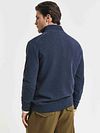 Gant Halfzip Wol Trui Logo Melange Navy Model / Achterkant