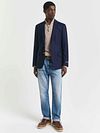 GANT wełniany sweter z półzamkiem i logo, beżowy Model / Voorkant