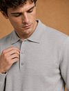 King Essentials The Robert Langærmet Poloshirt Merino Grå Model / Detail