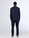 Scotch and Soda Lniana koszula Mao granatowa Model / Achterkant