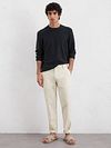 Sweter Marc O'Polo z mieszanki lnu w kolorze granatowym Model / Voorkant