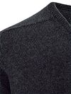 William Lockie V-Ausschnitt Pullover Lammwolle Charcoal Grau