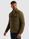 PME Legend Overshirt Bold Waffle Dusky Green Model / Zijkant