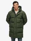 Superdry Long Puffer Jacket Hooded Moss Green Model / Voorkant