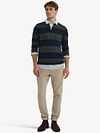 McGregor Rugbyshirt Stripe Navy Olive Model / Voorkant