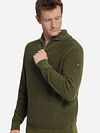 No Excess Half zip Jumper Chenille Olive Model / Voorkant