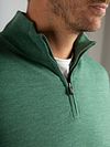 Suitable Merino Half Zip Sweater Mid Green Model / Detail