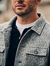 Suitable Overshirt Boiled Wool Blend Grey Model / Detail with Bram