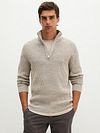 Marc O'Polo Pullover Half Zip Light Beige Model / Voorkant
