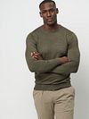Profuomo Pullover Merinowol Olive Model / Voorkant