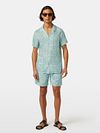 Scotch and Soda Shortsleeve Hemd Druck Hellgrün Model / Voorkant
