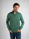 Suitable Merino Half Zip Pullover Mid Grün Model / Voorkant mit Stefan