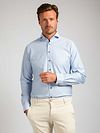Suitable Herringbone Hemd Dunkelblau Model / Voorkant mit Stefan