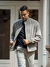 Suitable Bomber Flannel Grey Model / Sfeerbeeld with Bram