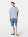 T-Shirt Scotch And Soda Slub z haftem w kolorze niebieskim Model / Voorkant