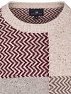 Jersey State of Art de cuello redondo en beige y burdeos Product / Detail