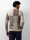 Jersey State of Art de cuello redondo en beige y burdeos Model / Achterkant