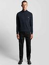 Lyle & Scott Halv Lynlås Pullover Lamsuld Navy Model / Voorkant