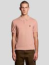 Lyle & Scott Strikket Poloskjorte Grapefruit Rosa Model / Voorkant