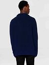 KnowledgeCotton Apparel Half Zip Pullover Merino Navy Model / Achterkant