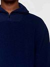 KnowledgeCotton Apparel Pullover Half Zip Pullover Merino Navy  Model / Detail