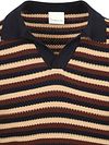 Knowledge Cotton Apparel Stickad Randig Polo Brun Product / Detail