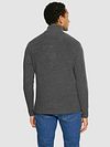 KnowledgeCotton Apparel pullover in merino con mezza zip antracite Model / Achterkant