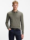 Koszulka polo BOSS Passerby z długim rękawem w kolorze zielonym Model / Voorkant