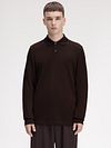 Koszulka polo Fred Perry z długim rękawem w kolorze brązowym 49A Model / Voorkant