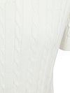 Koszulka polo Suitable Respect z warkoczowym splotem w kolorze ecru Product / Detail