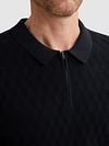 Vanguard Knitted Poloshirt Half-Zip Navy