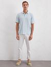 Marc O'Polo Poloshirt Slubs Starlight Blauw Model / Voorkant