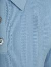 Suitable Knitted Jacquard Polo Shirt Light Blue