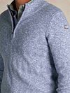 NZA Pull Half Zip Thames Milton Slub Blue Model / Detail
