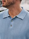 Suitable Stickad Polo Jacquard Ljusblå Model / Sfeerbeeld