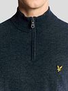Lyle & Scott Halv Zip Pullover Lamull Marinblå Model / Detail