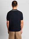 Lyle & Scott Strikket Polo med kontrastkant Mørk Navy Model / Achterkant