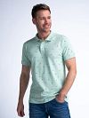 Petrol Polo Shirt Seashore Print Green Model / Voorkant