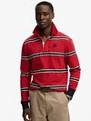 Superdry Rugby Polo Shirt Vintage Stripes Red Model / Voorkant