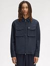 Fred Perry Overshirt Pocket Ribstop Navy Model / Voorkant